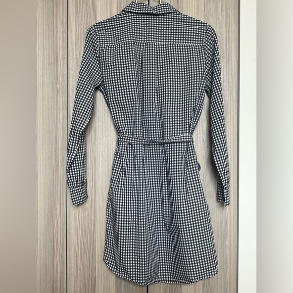 Gingham Shirt Dress w/ Pockets - Picture 2 of 4